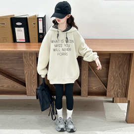 女童卫衣春秋装2025新款女大童洋气女孩连帽衫儿童装秋季休闲上衣