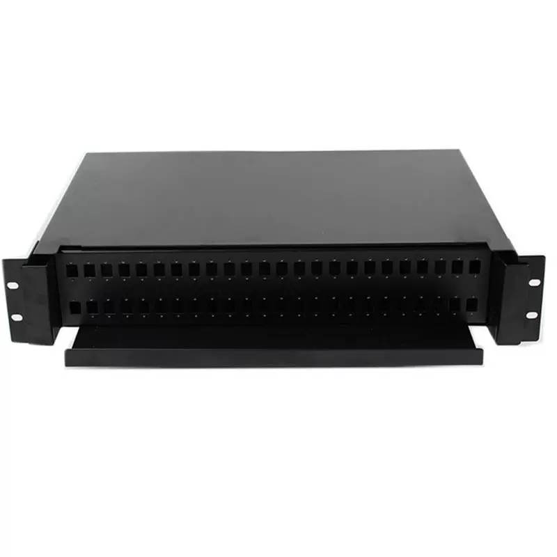 热销光缆终端盒48芯抽拉式光纤配线架电信品质2U机架式接续盒批发