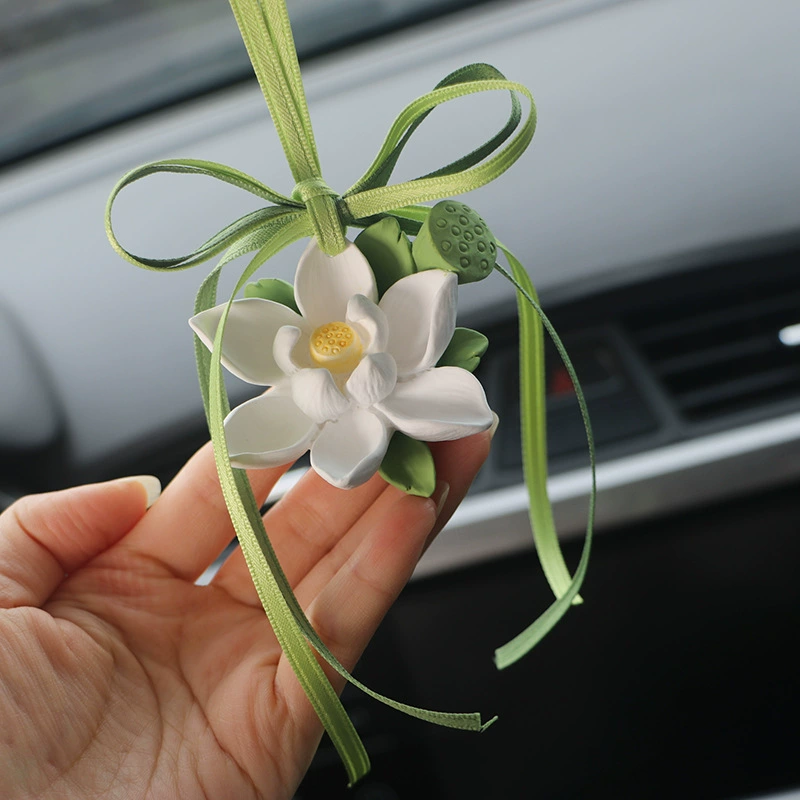 Ароматизатор для автомобиля в виде лотоса, новый, подарок на удачу, для зеркала заднего вида.