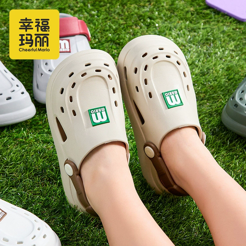 Детские модные тапочки в стиле Crocs нескользящие мюли мужские тапочки пляжная обувь
