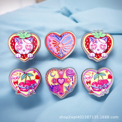 Acrylic Fashion Valentine's Day Engraved Heart Earrings Pendant DIY Earring Drops Keychain Material Accessories