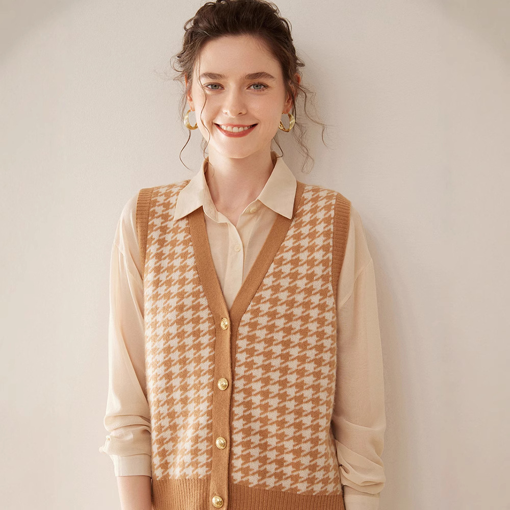 Cashmere Knitted Cardigan Sleeveless Vest Coat