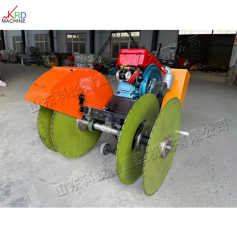 混凝土路面广场切纹机 12切纹刀片路面切缝机 机场跑道宽缝压纹机