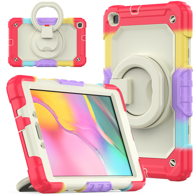 For Samsung Tab A 8.0 flat cover T290 contrast color 2019 bracket T295 all-inclusive protective case