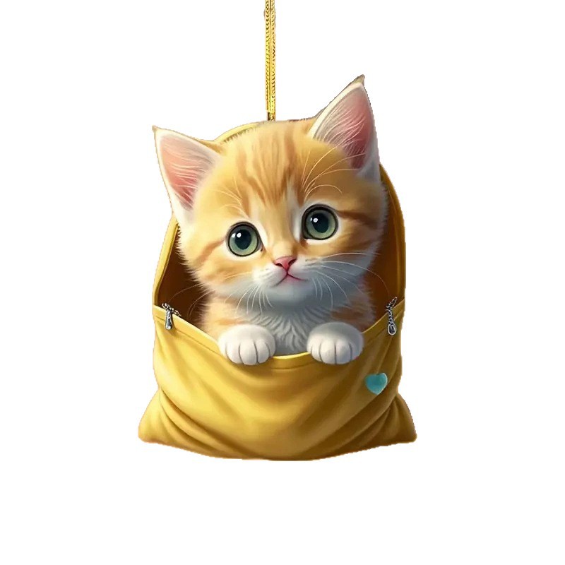 Piccolo Deng Piccolo Deng Transfrontaliero Nuovo Tè al Latte Gatto Acrilico Interno Ornamento Appeso Decorazione Specchietto Retrovisore Auto Ciondolo_voghion.com