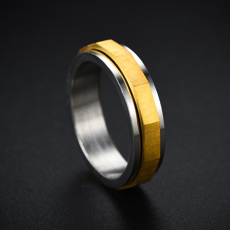 1 Piece Quantity Retro Classic Style Geometric Titanium Steel Plating Unisex Rings Men Band Rings