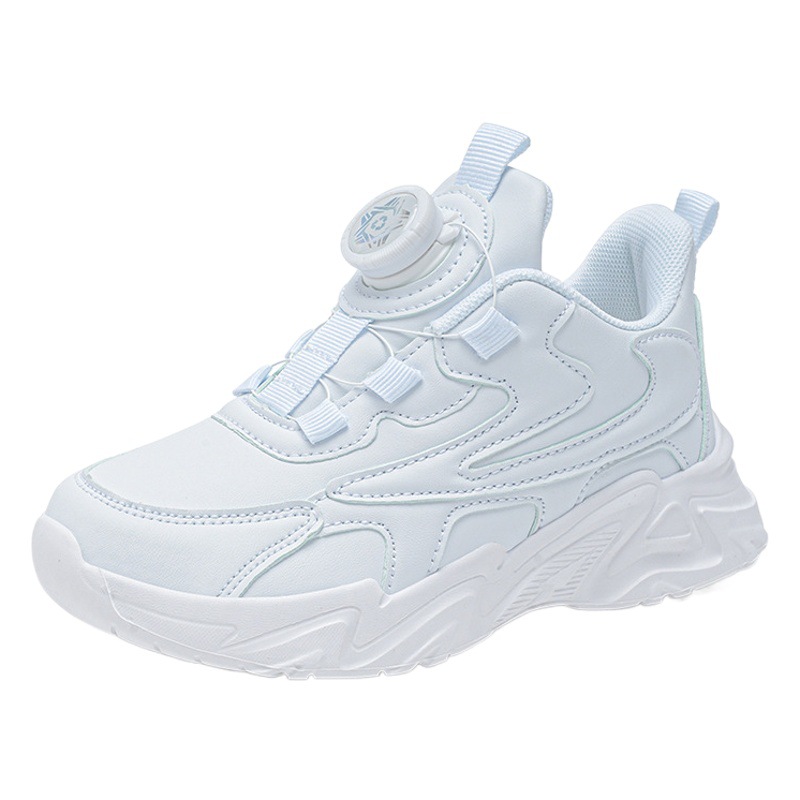Zapatillas de deporte de comercio exterior transfronterizo de jardín de infantes Zapatos de cuero para niños de rendimiento para hombres y mujeres Estudiantes de niños Zapatos blancos de malla para niños medianos y grandes para niños