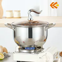 Толстостенная кастрюля для супа из нержавеющей стали 22 см с интегрированным формованием, безопасна для детского питания, подарок для дома или отеля
