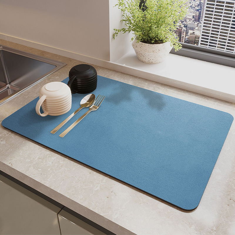 Cojín de drenaje de agua de mesa cocina grifo taza tazón palillos almohadilla de absorción de agua bandeja de té lavavajillas bar mesa de té almohadilla de taza