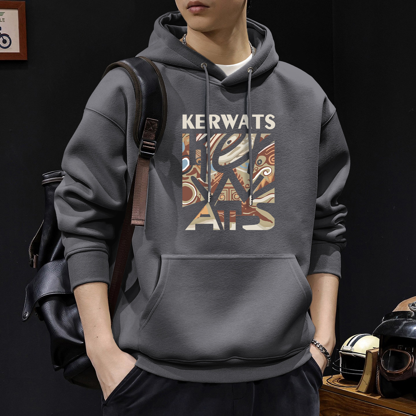 Pesado americano chaqueta deportiva hombre encapuchado primavera nueva ropa de hombre de tamaño grande primavera y otoño chaqueta suelta