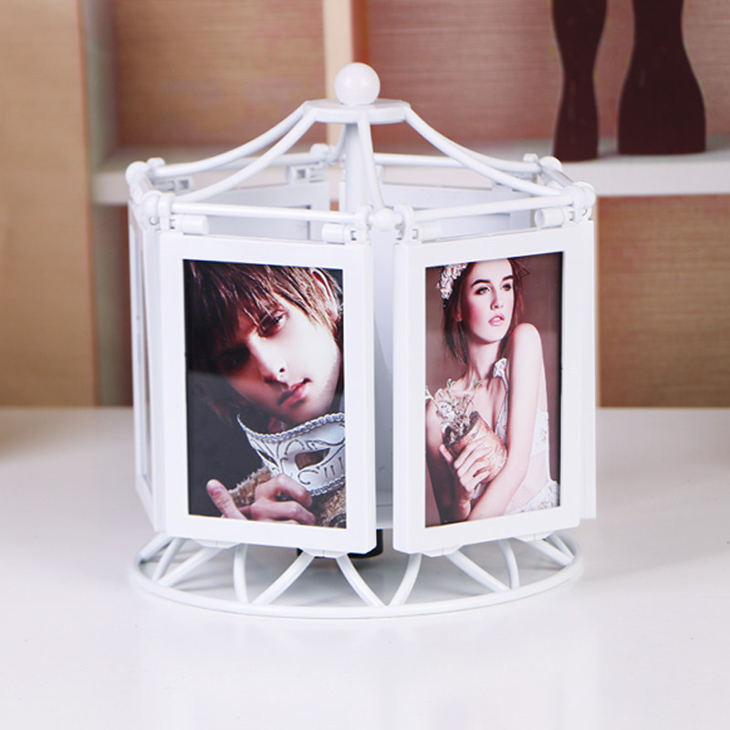 Multifunctional Rotating Music Box Photo Frame Stand Creative Personalized Windmill 5inch Photo Frame Ferris Wheel Combination