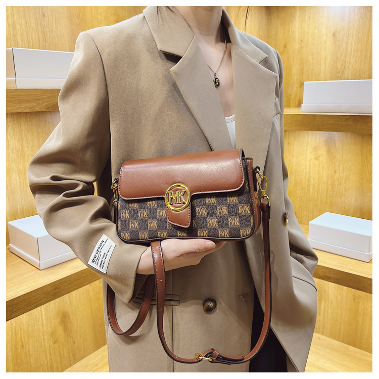 Borsa a tracolla Nicchia di personalità Nuova borsa a tracolla abbinata a colori con stampa retrò di alta qualità Borsa da donna per pendolarismo quotidiano_voghion.com