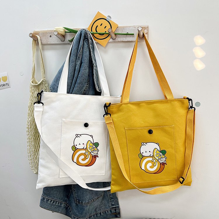 The new Korean-style cute Japanese-style single-shoulder bag is selling well. It's a simple and versatile canvas bag for college students' crossbody tutoring undefined