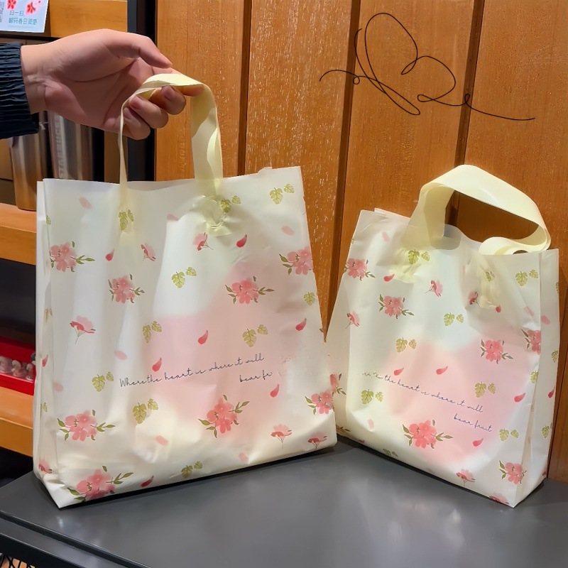 爱心小碎花服装店手提袋礼品袋塑料袋包装袋女装店购物袋胶袋口袋