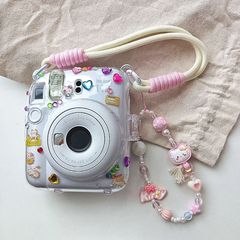 少女心眨眼kt貓手機殼掛鏈通用百搭包包小飾品拍立得手提繩結實女