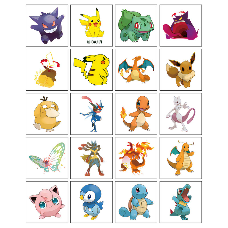 Pokémon Children's Pikachu Tattoo Stickers Cute Cartoon Pokémon Water Transfer Waterproof