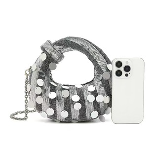 2025 New Cross-Border Donut Sequin Design Same Style Ozon Knotted Rhinestone Women's Full Diamond Bag Handbag