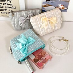 リボン小さな香り小銭入れポータブル口紅化粧品収納袋女の子かわいいミニバッグ卸売