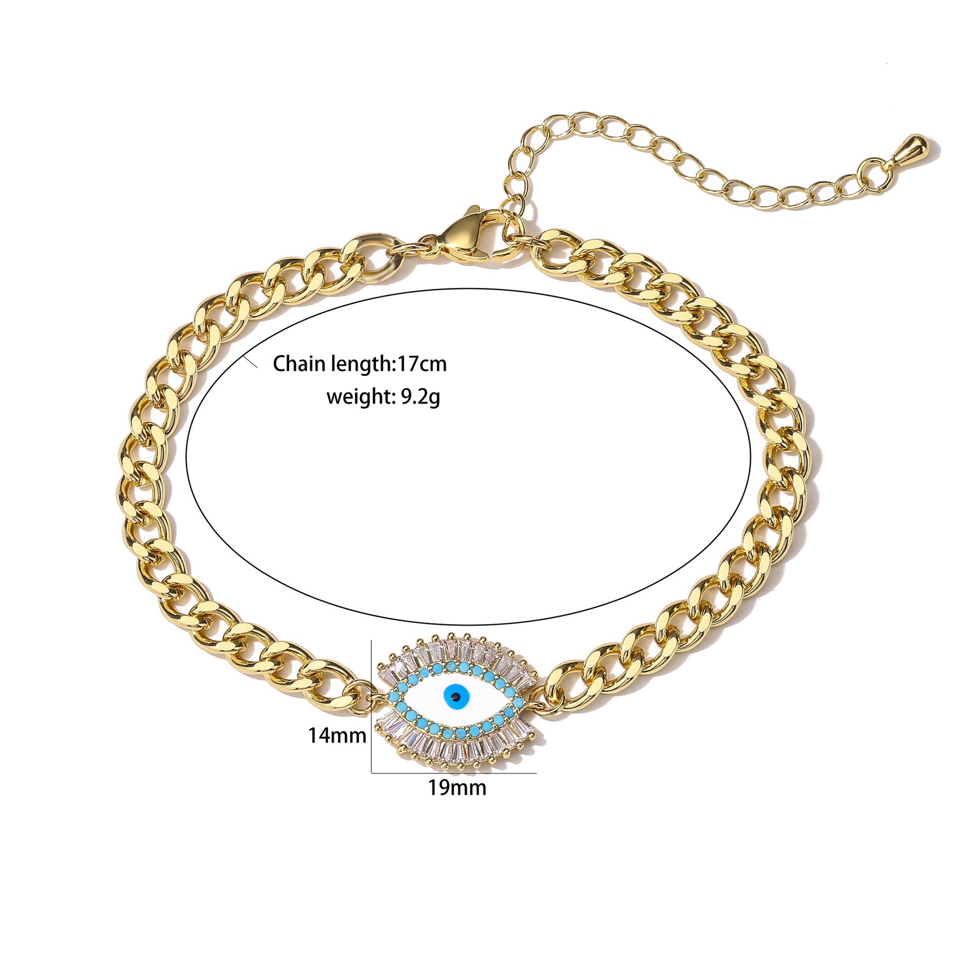 Fashion Devilu0027S Eye Stainless Steel Plating Zircon Bracelets Necklace