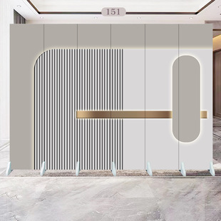 2025 New Screen Living Room Partition Wall Sunshade Waterproof Fabric Business Hotel Office Mobile Folding Screen