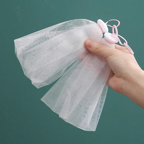 Soap Bag Foaming Net Dual-Layer Thickened Hand-Powered Foaming Face Wash and Shower Gel Soap Storage Net Mesh Bag