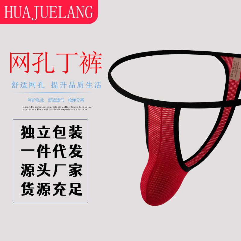 Men's T-String Men's Underwear Sexy Single Summer Breathable Mesh Underwear Wholesale