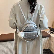 法式淑女复古纯色双肩包包女2025新款潮时尚登山包手提小书包背包