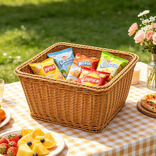 Supermarket bulk snack display basket, display basket, storage basket, bathroom storage basket, rattan storage basket, washable fruit basket