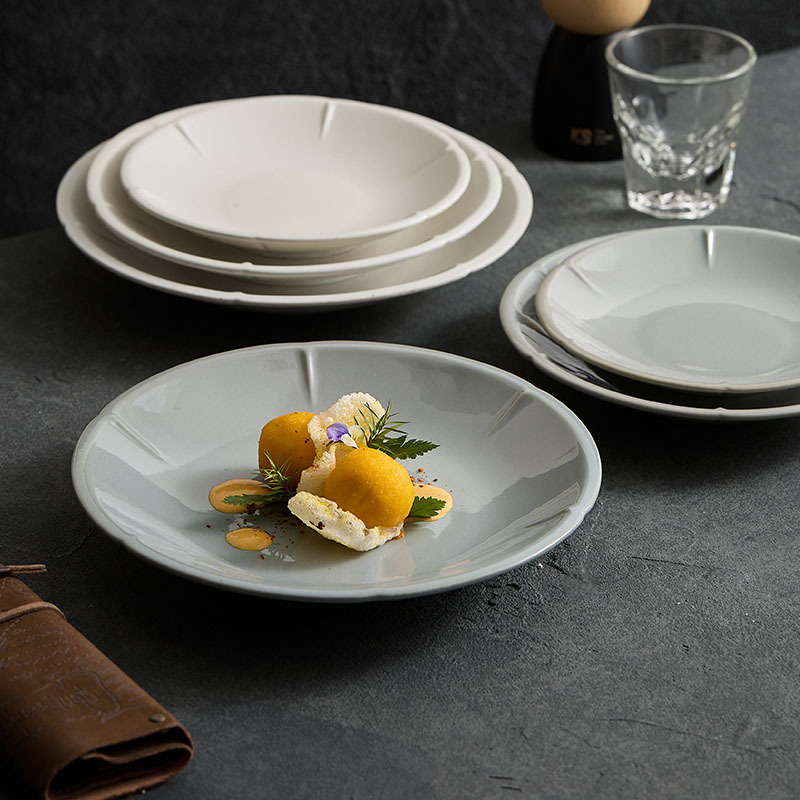 Montaña y río petal.23 * H3.8 plato de cerámica para cocinar platos de vajilla creativos plato de filete plato de platos mayorista