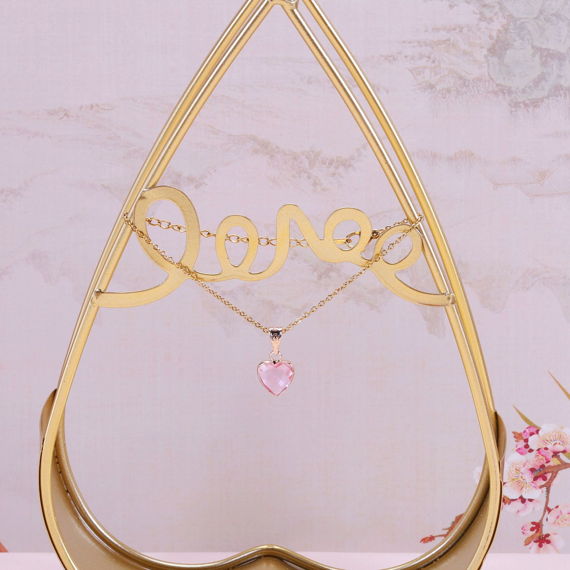 Simple Style Heart Shape Copper Inlay Artificial Crystal Valentine's Day Jewelry Accessories display picture 3