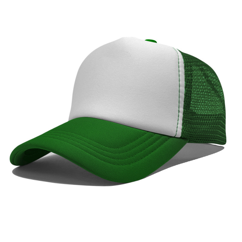 Gorra de malla de esponja con logo personalizado, gorra de béisbol de color sólido, comercio exterior transfronterizo, protección solar, gorra publicitaria con impresión personalizada, venta al por mayor.
