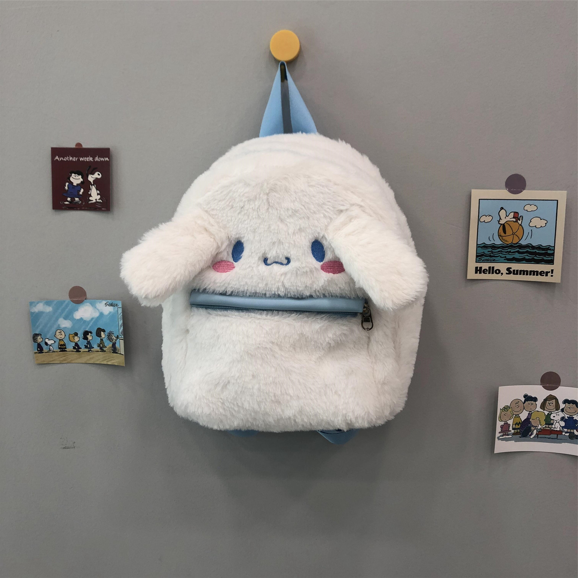 Nueva historieta Linda gran oreja perro mochila estudiante mochila peluda chica corazón bolsa