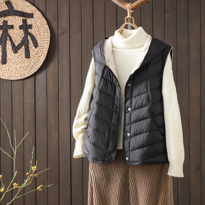 90 White Duck down Jacket Women's Short Vest 2025 New Autumn and Winter Fashionable Light Inner and Outer Vest Jacket