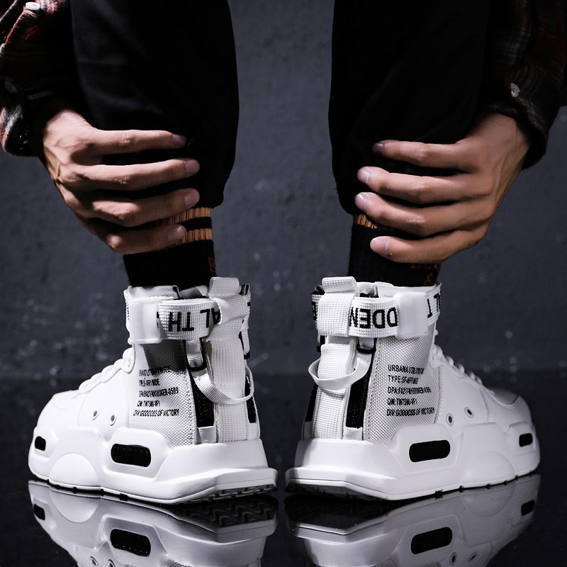 AJ怒哄天尊高帮男鞋空军一号运动嘻哈板鞋拉链款休闲情侣跑步鞋子