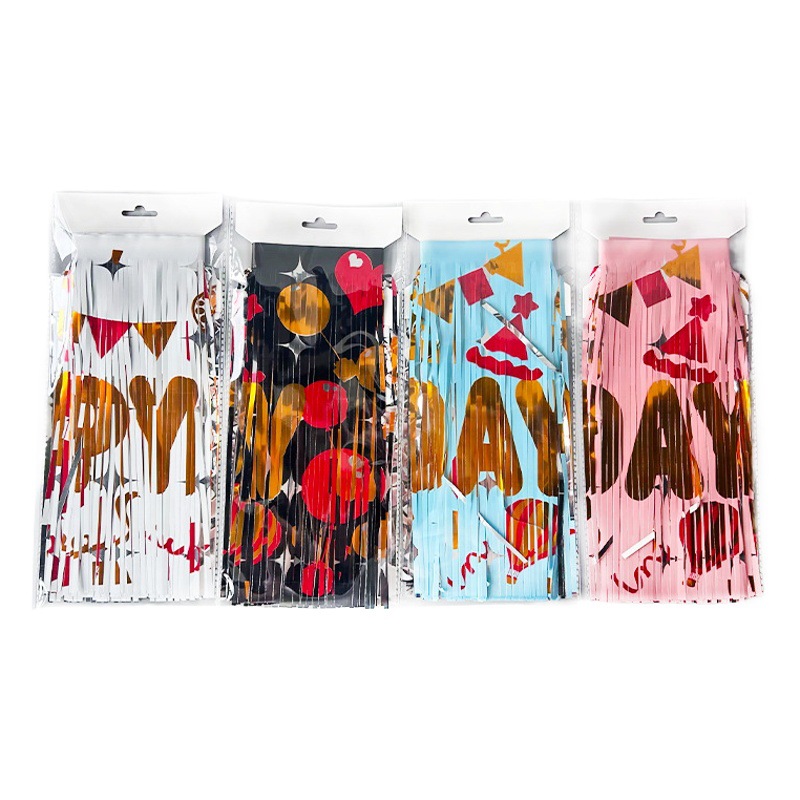 Partido lluvioso banner borla 0,3*2,7 m transfronterizo nueva fiesta decoración Fondo cumpleaños franja banner