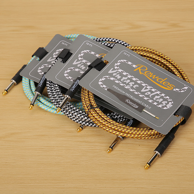 Guitar Audio Cable Dual 6.5 Heads High Quality 3m Audio Pickup Electric Guitar Braided High-Fidelity Cable