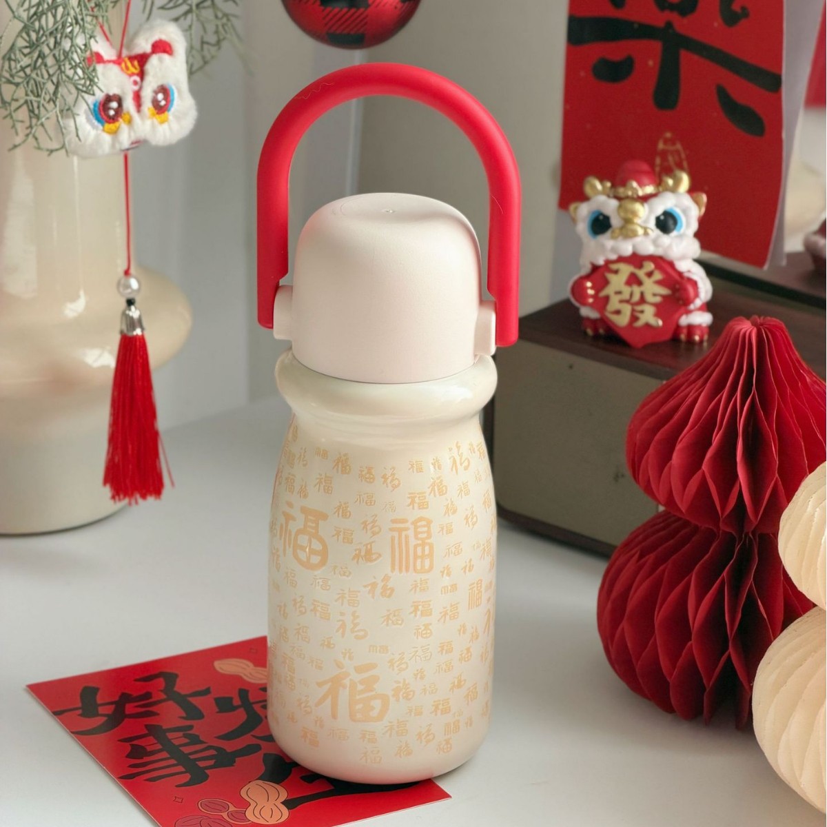 Año Nuevo Mango Taza de agua aislante portátil de alta calidad exquisita gran capacidad rica Taza de agua aislante portátil