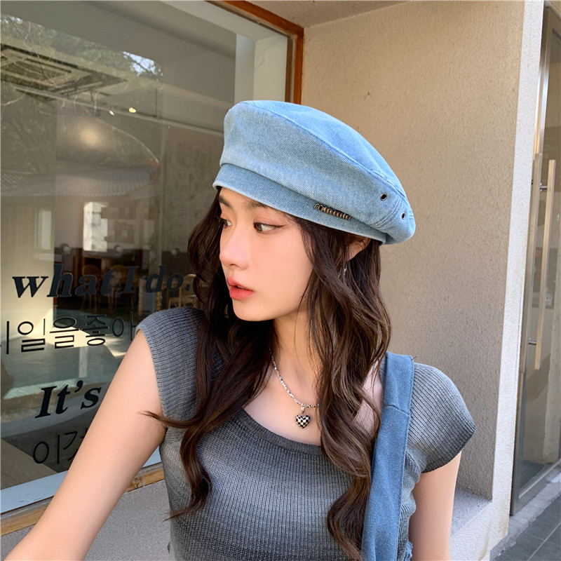 Renacimiento británico personalidad hipster boina mujer vaquero estilo japonés sombrero pintor