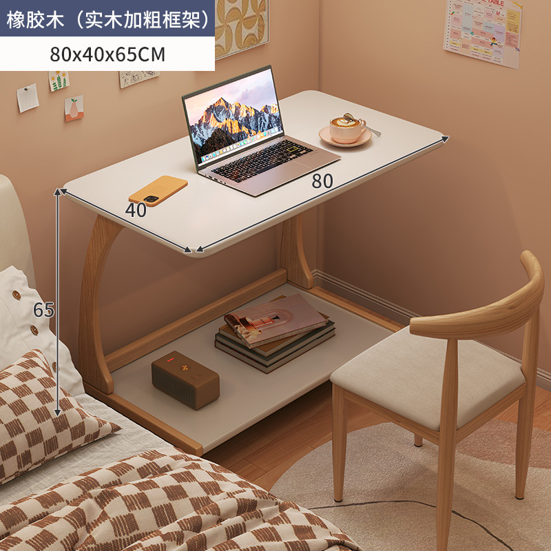 Mesa de noche, mesa pequeña extraíble, mesa de computadora simple, dormitorio, escritorio para el hogar, dormitorio de estudiantes, mesa de estudio, patas de madera maciza