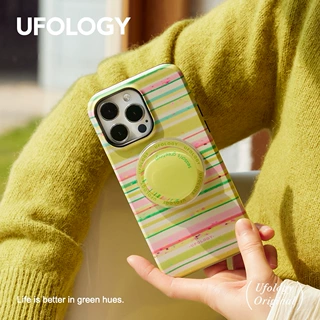 Ufology原创磁吸春天适用iPhone15promax手机壳14pro苹果13条纹16