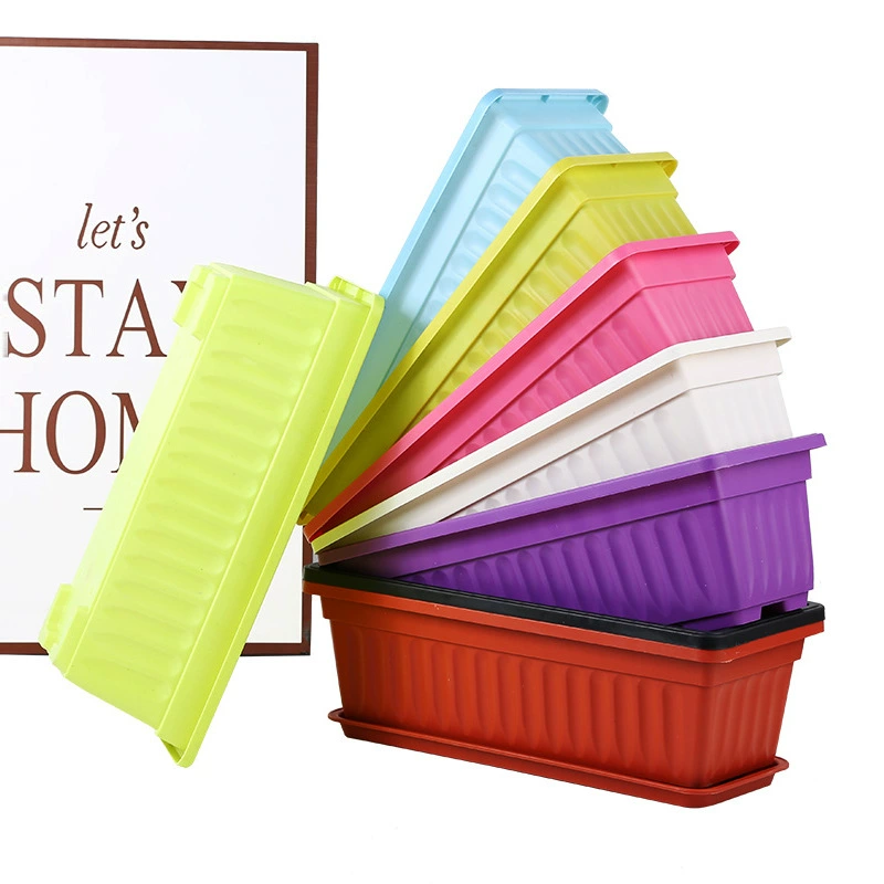 Балконный Овощной горшок утолщенный прямоугольный горшок Садоводство ящик для посадки овощей Большой пластиковый цветочный горшок оптовая продажа с фабрики