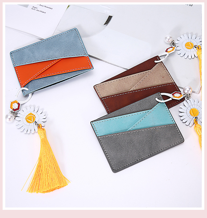 Unisex Solid Color Pu Leather Open Card Holders display picture 2