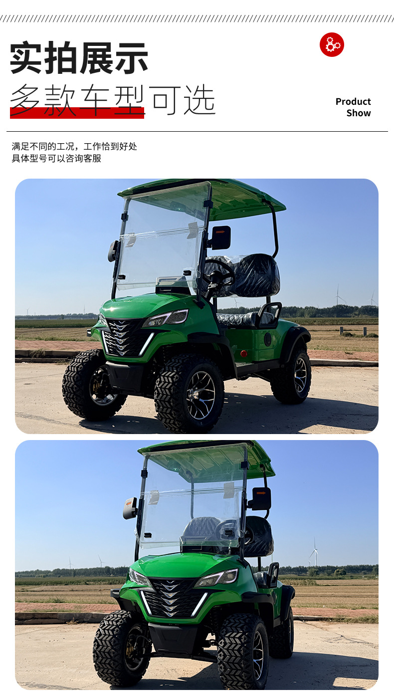 New Electric Golf Cart Scenic Park Sightseeing Vehicle Shuttle Bus 2-Seater Four-Wheel Sightseeing Vehicle