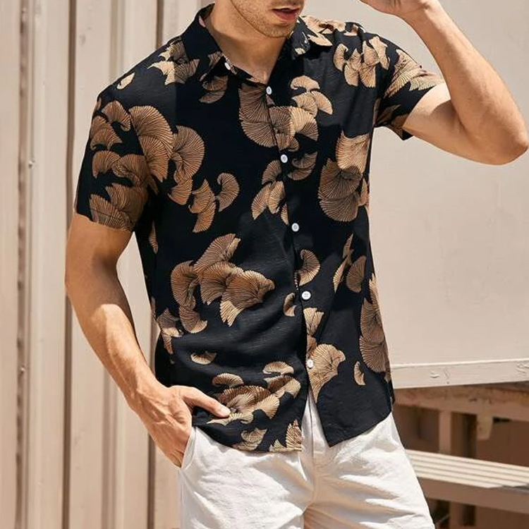 Men's Ditsy Floral Printing Blouse Men's Clothing display picture 2