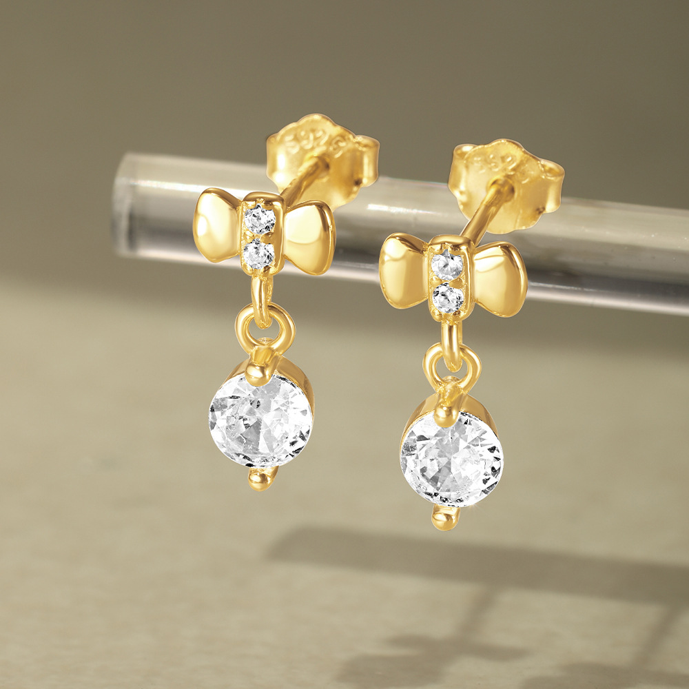 Women's Gender Inlay Design 925 Sterling Silver Star Pearl Flower Zircon Ear Studs