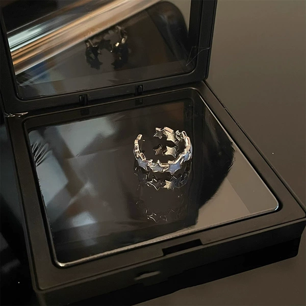 Blue star open ring