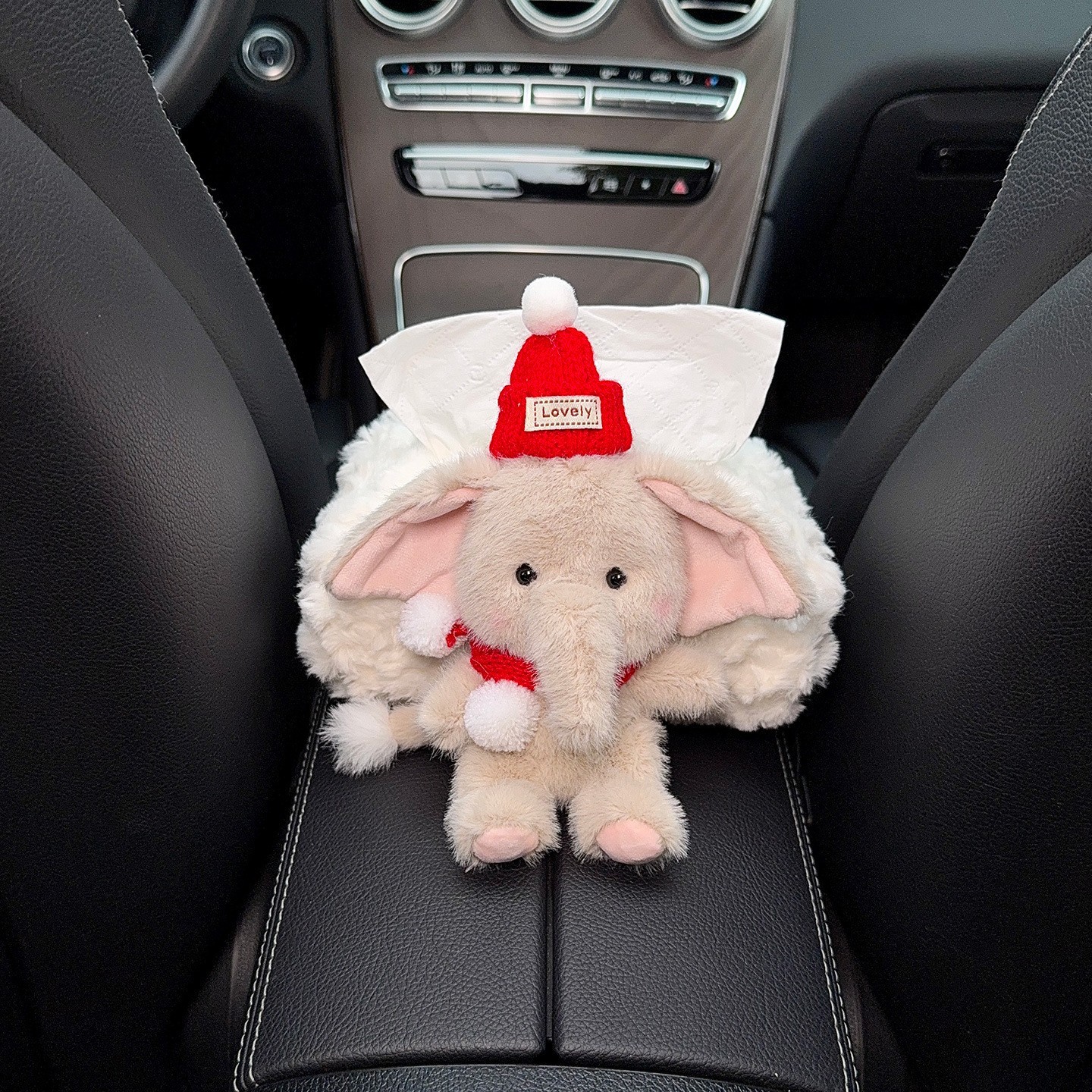 Cartoon Elephant Car Tissue Box, Creative Car Seat Back Tissue Holder, Multifunctional Tissue Box for Car Armrest