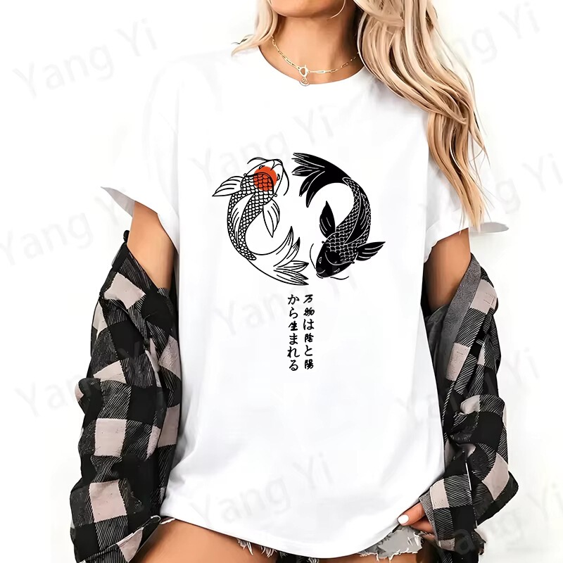 Interesting Japanese Taiyo Yingko Culture Pattern Printed Cotton Shirt for Men and Women, Casual Personalized T-Shirt Interesting Japanese Taiyo Yingko Culture Pattern Printed Cotton Shirt for Men and Women, Casual Personalized T-Shirt