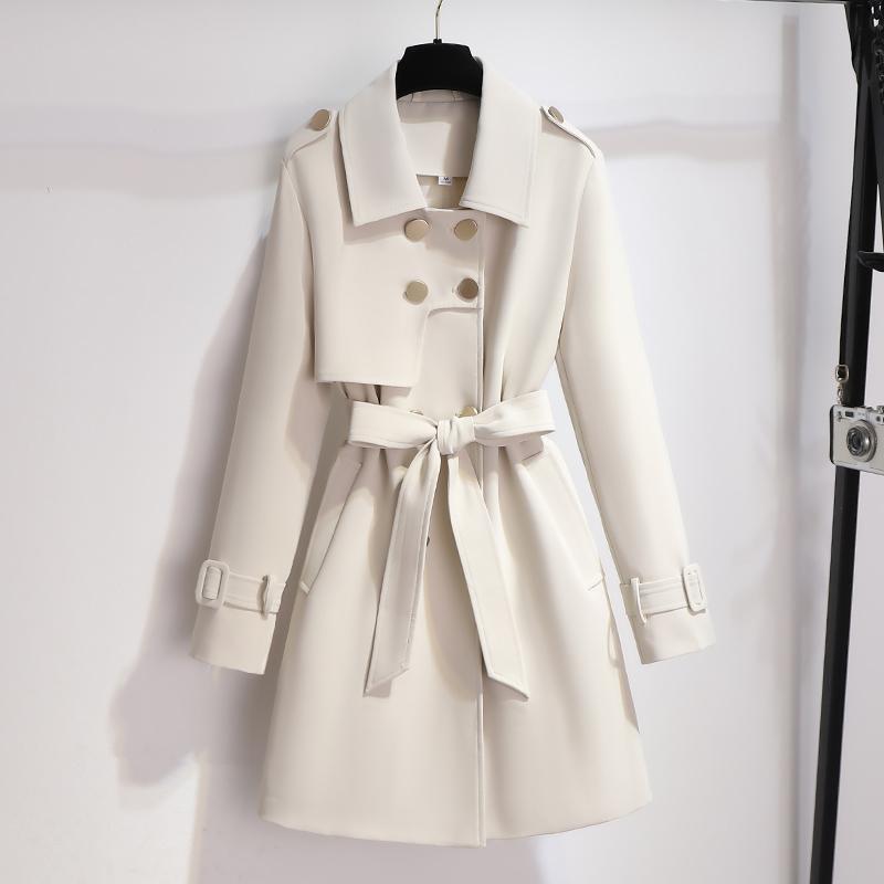 Windbreaker Jacket for Women, Petite Size, Spring and Autumn Style, 2026 New Korean Version, Elegant Waist-Cinching Mid-Length British Style Outerwear Windbreaker Jacket for Women, Petite Size, Spring and Autumn Style, 2026 New Korean Version, Elegant Waist-Cinching Mid-Length British Style Outerwear