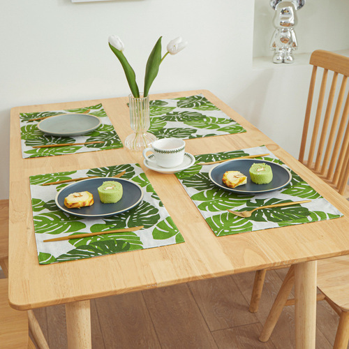 Modern minimalist dining table mat for home use, household oil- and dust-resistant decorative table pad, square Western-style placemat for hotels and restaurants